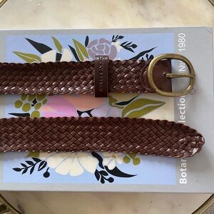 Lucky Brand Brown Soft Genuine Leather Braided Boho Spring Belt